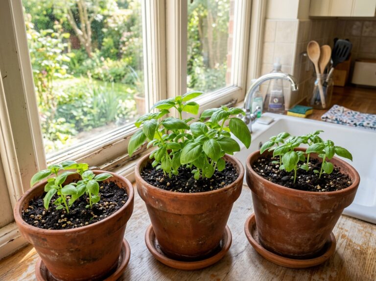 planting sweet basil in pots