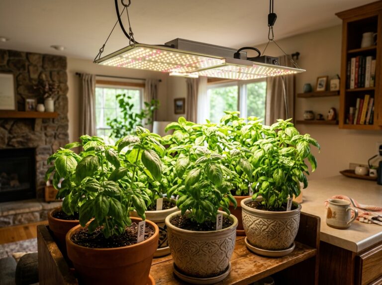 how much light does basil need indoors
